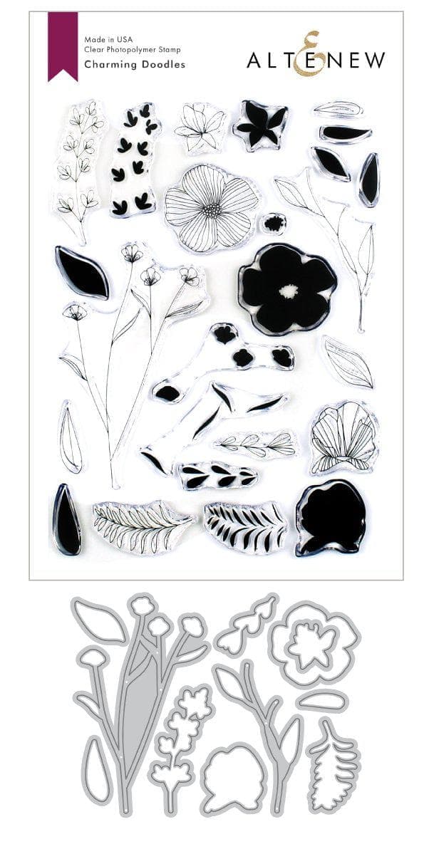 altenew-charming-doodles-stempelset-mit-stanzen-6x8 image 1