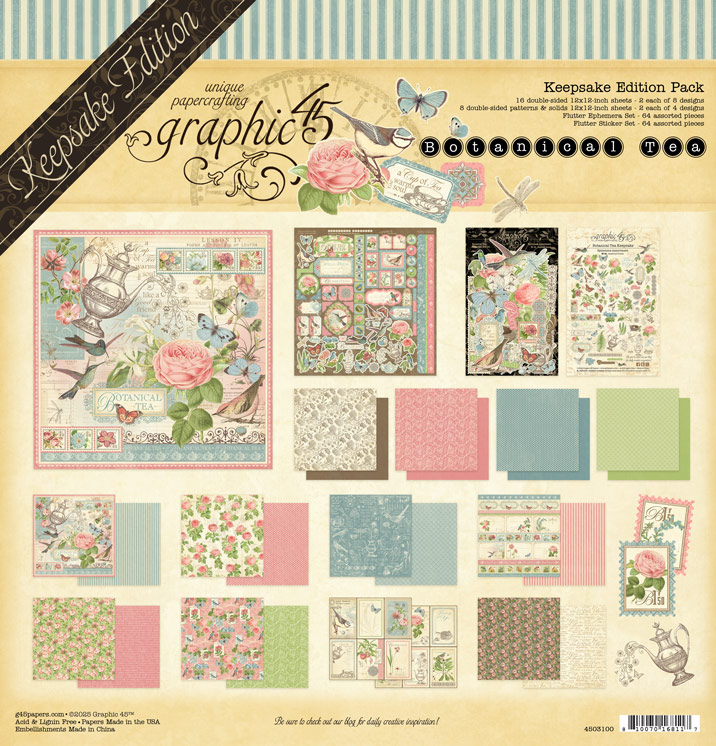 graphic-45-botanical-tea-keepsake-edition-171-teile-set image 1