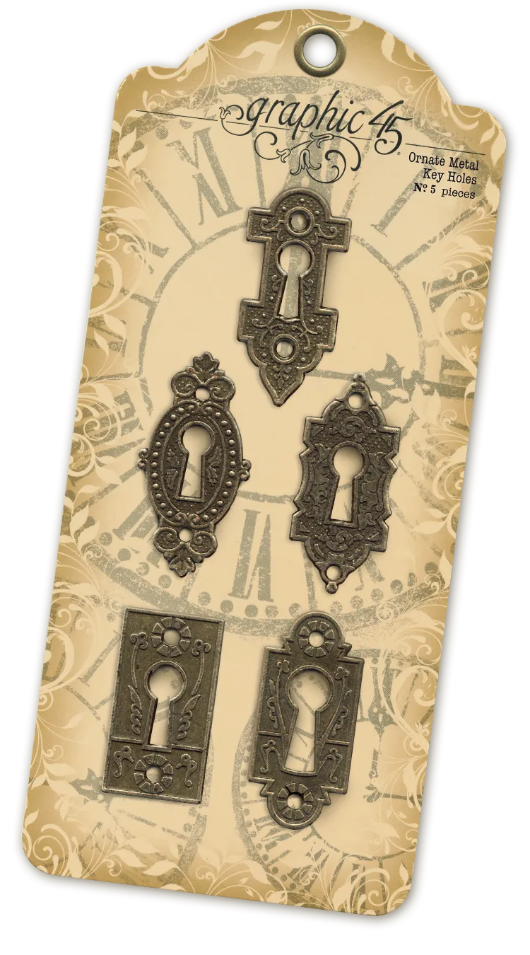 graphic-45-ornate-metal-key-holes-messing-antik-5-stk image 1