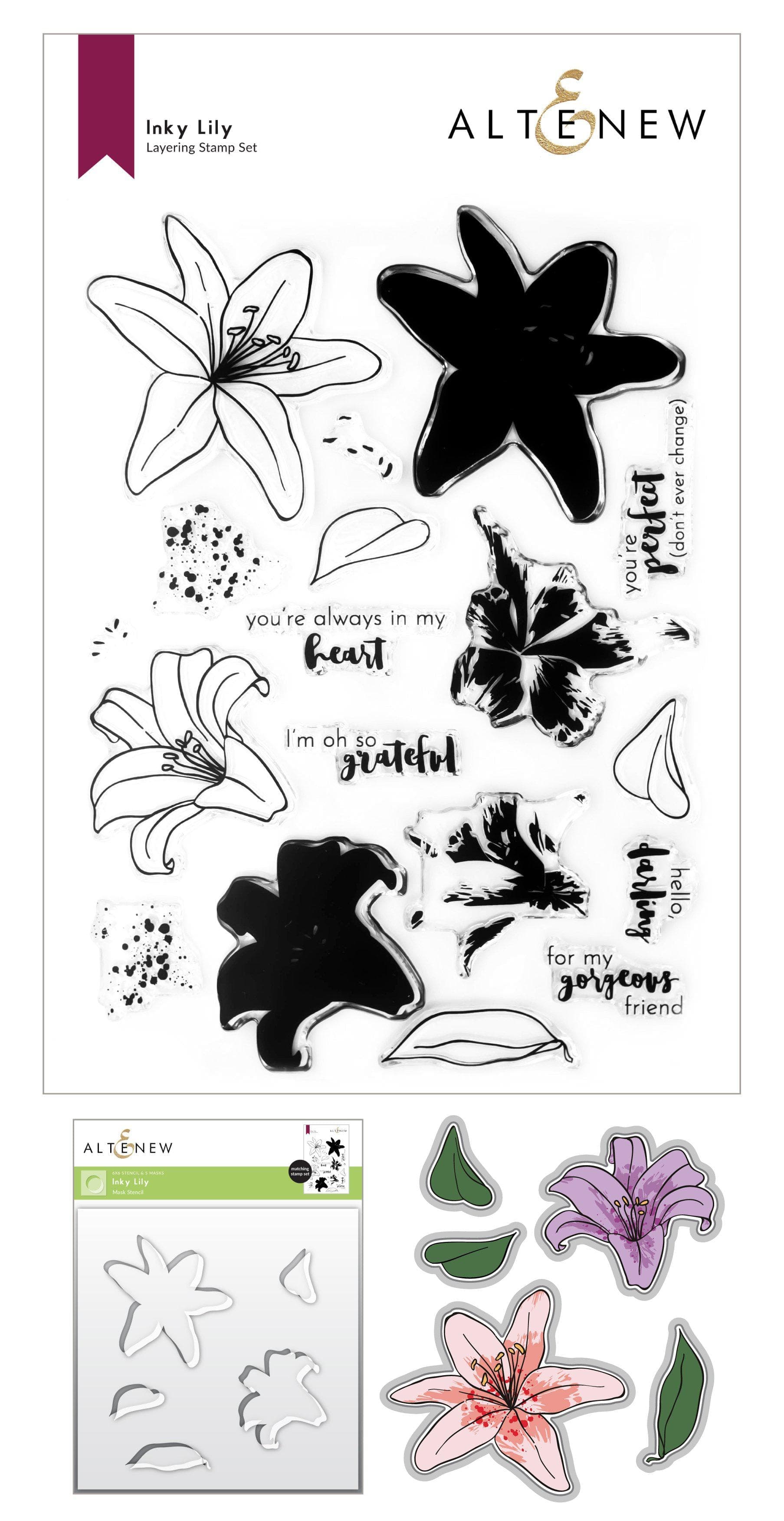 altenew-inky-lily-coloring-stencil-schablone-lilie image 1