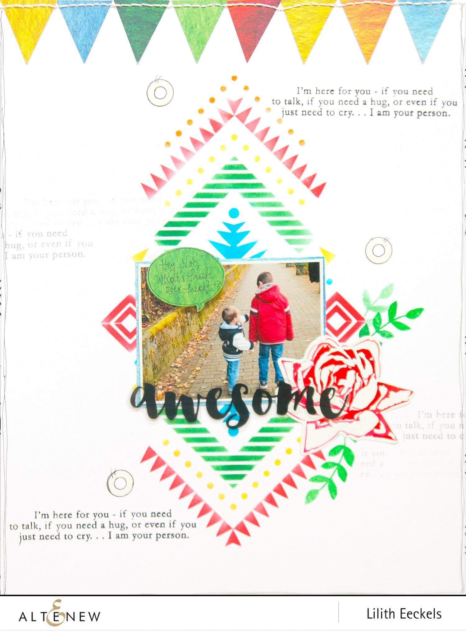 altenew-aztec-motif-schablone-6x6-zoll-geometrisch image 3