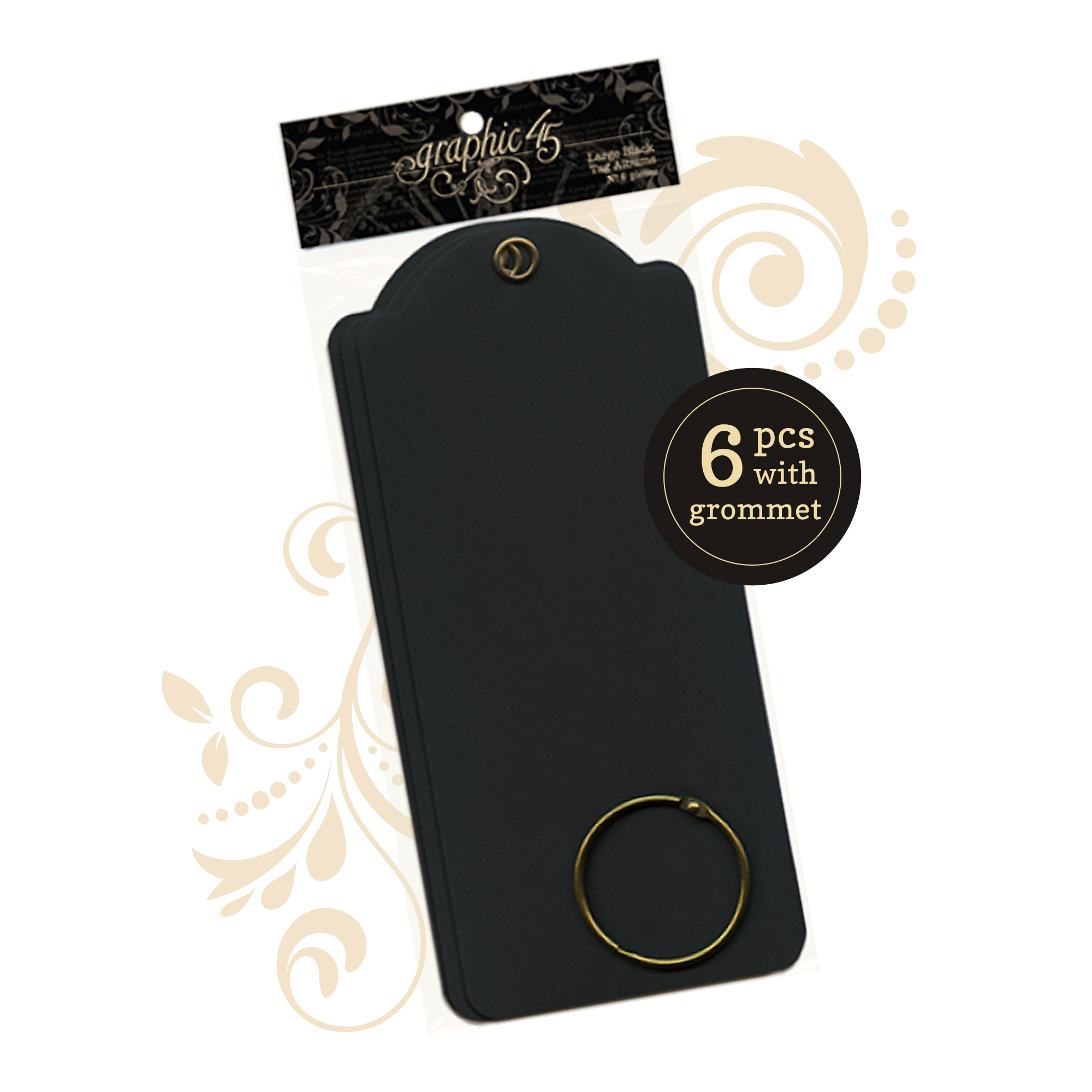 graphic-45-staples-large-tags-black-anh-nger-6er image 1