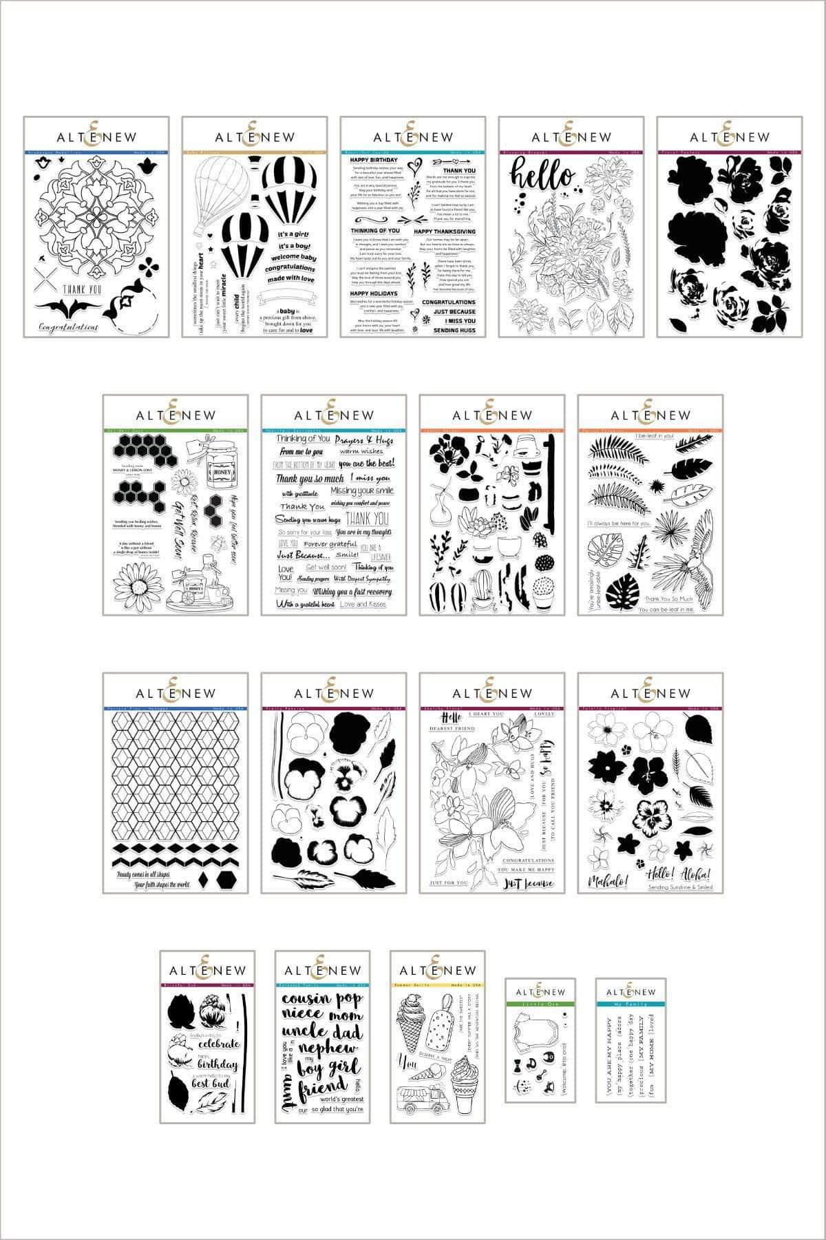 altenew-summertime-smiles-stempel-bundle-18-sets-floral image 1