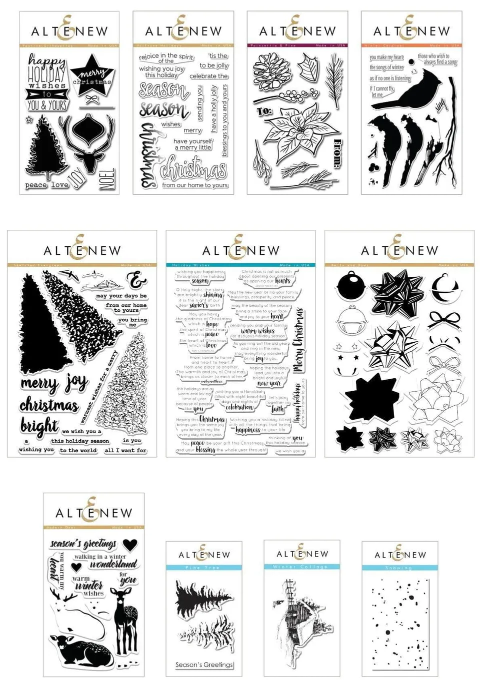 altenew-ultimate-holiday-stamp-bundle-weihnachten-9-sets image 1