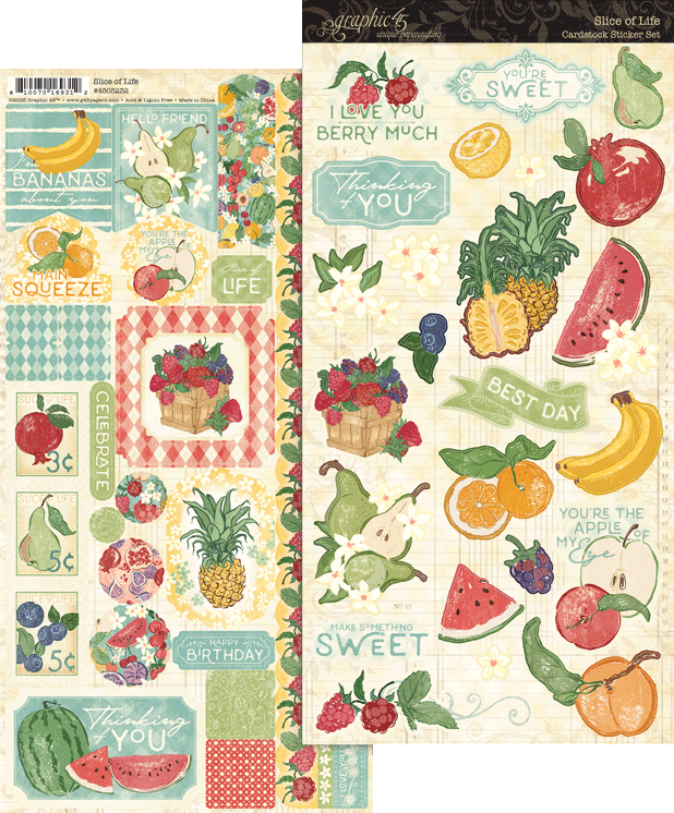 graphic-45-slice-of-life-sticker-set-2-bogen-frucht image 1