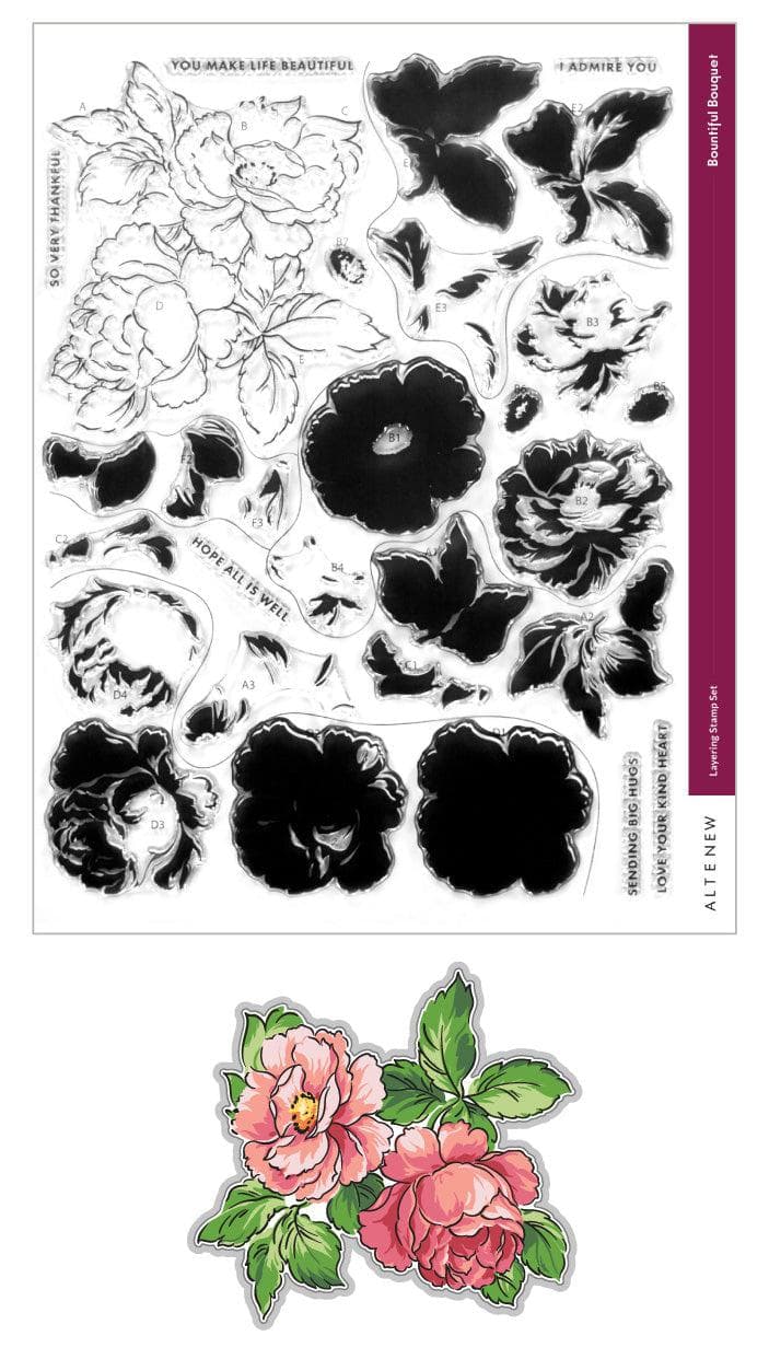 altenew-bountiful-bouquet-stempel-stanze-set-rosen-8x11 image 1