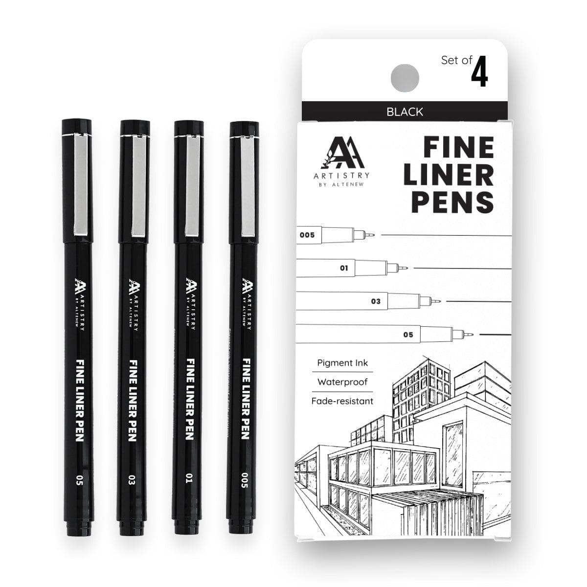 altenew-fine-liner-pens-2-0-fineliner-schwarz-4er-set image 1