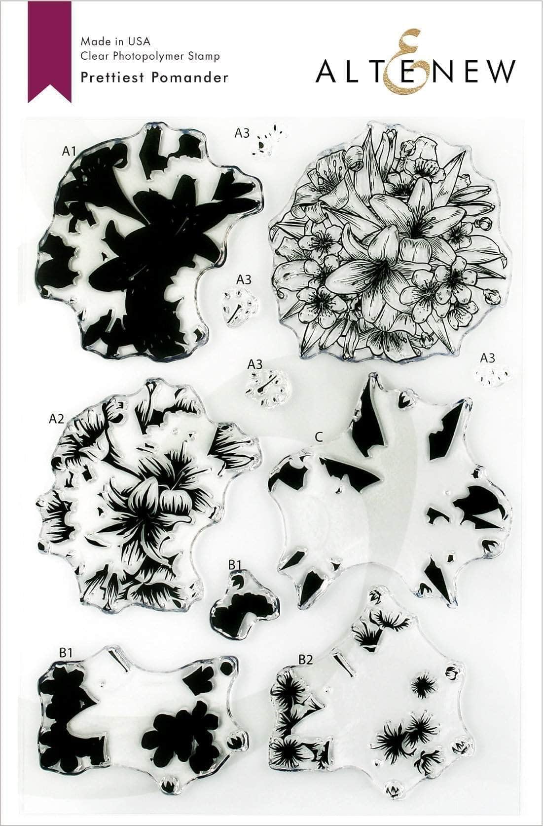 altenew-prettiest-pomander-stempelset-blumenkugel-6x8 image 1