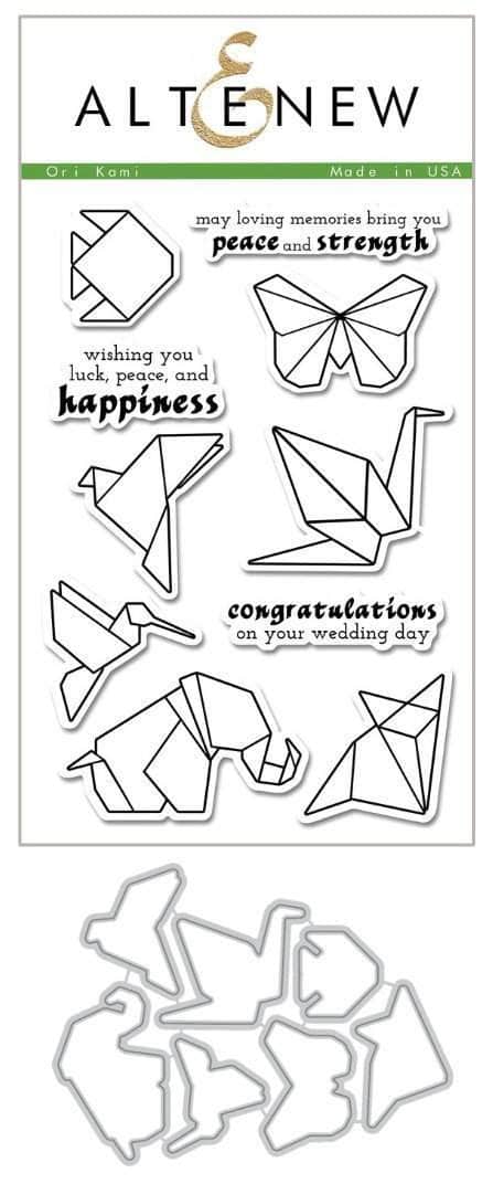 altenew-ori-kami-stempel-und-stanzen-set-origami-tiere-bundle image 1
