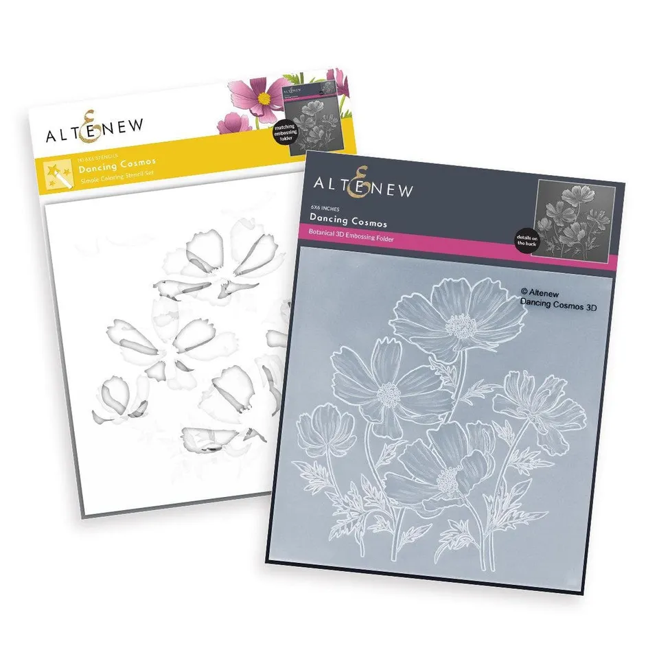 altenew-dancing-cosmos-bundle-pr-gefolder-6x6-schablone image 1
