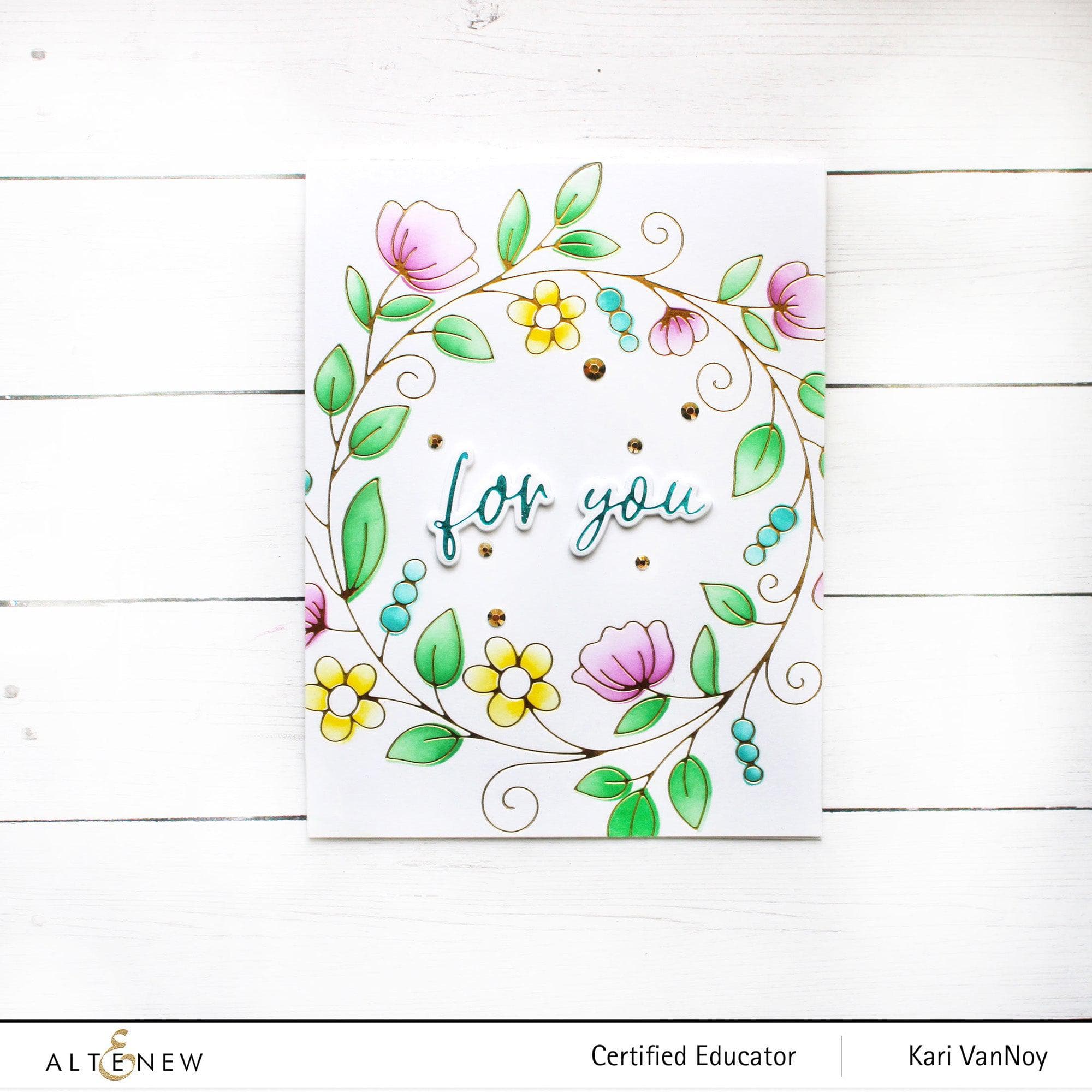 altenew-flower-wreath-hot-foil-plate-blumenkranz-set image 6