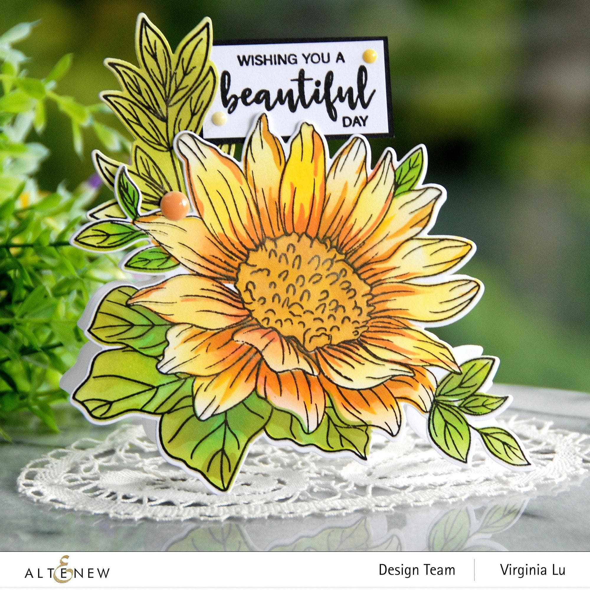 altenew-dancing-sunflowers-stempelset-sonnenblumen-9-teilig image 2