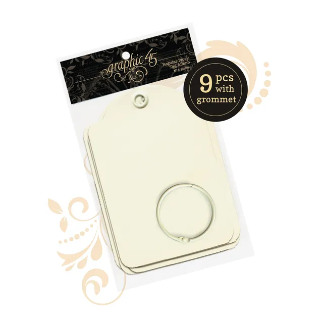 graphic-45-staples-regular-tags-album-ivory-9-tags image 1