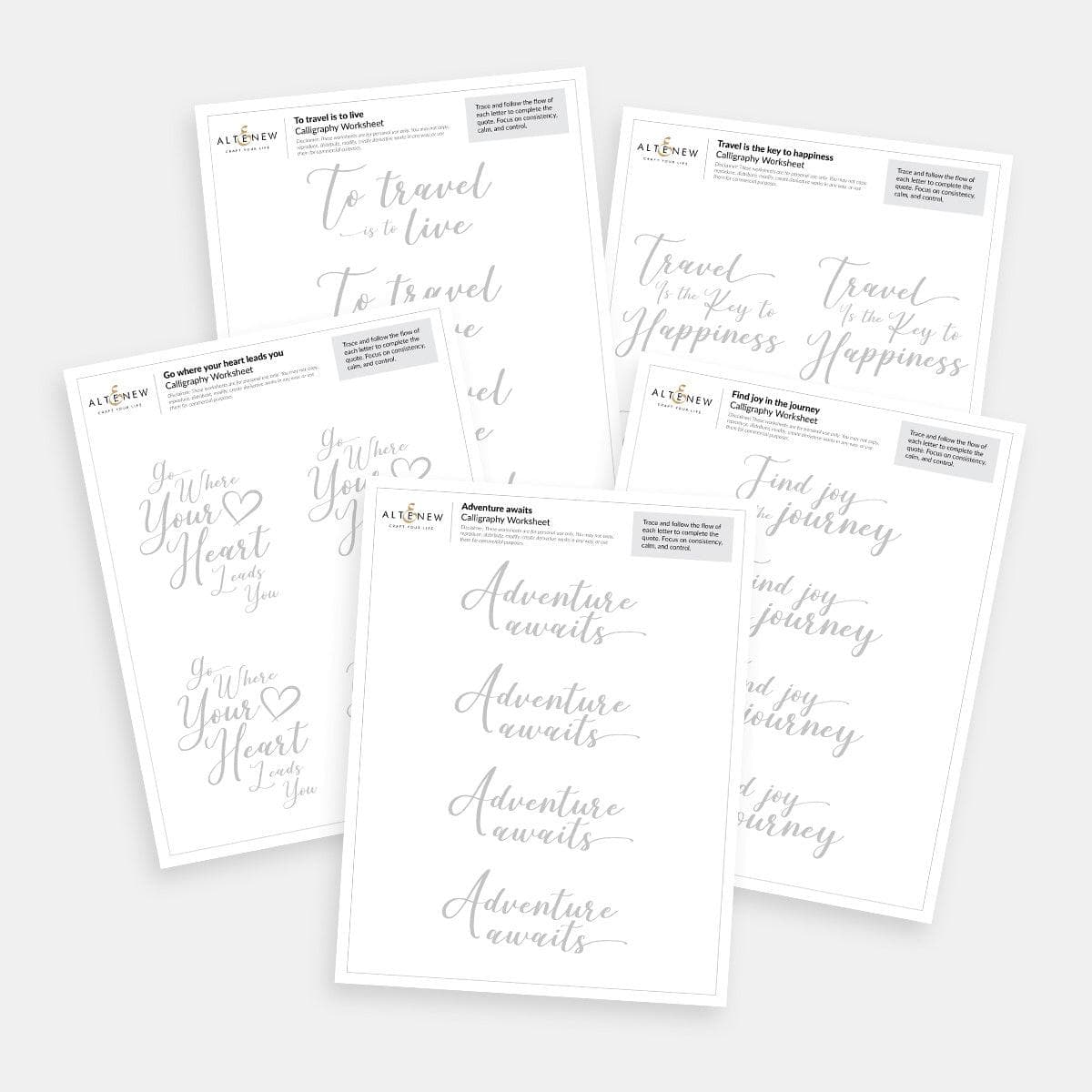 altenew-travel-calligraphy-worksheets-brush-lettering-pdf image 1
