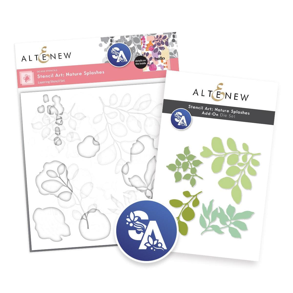 altenew-stencil-art-nature-splashes-bundle-6x6-schablone image 1