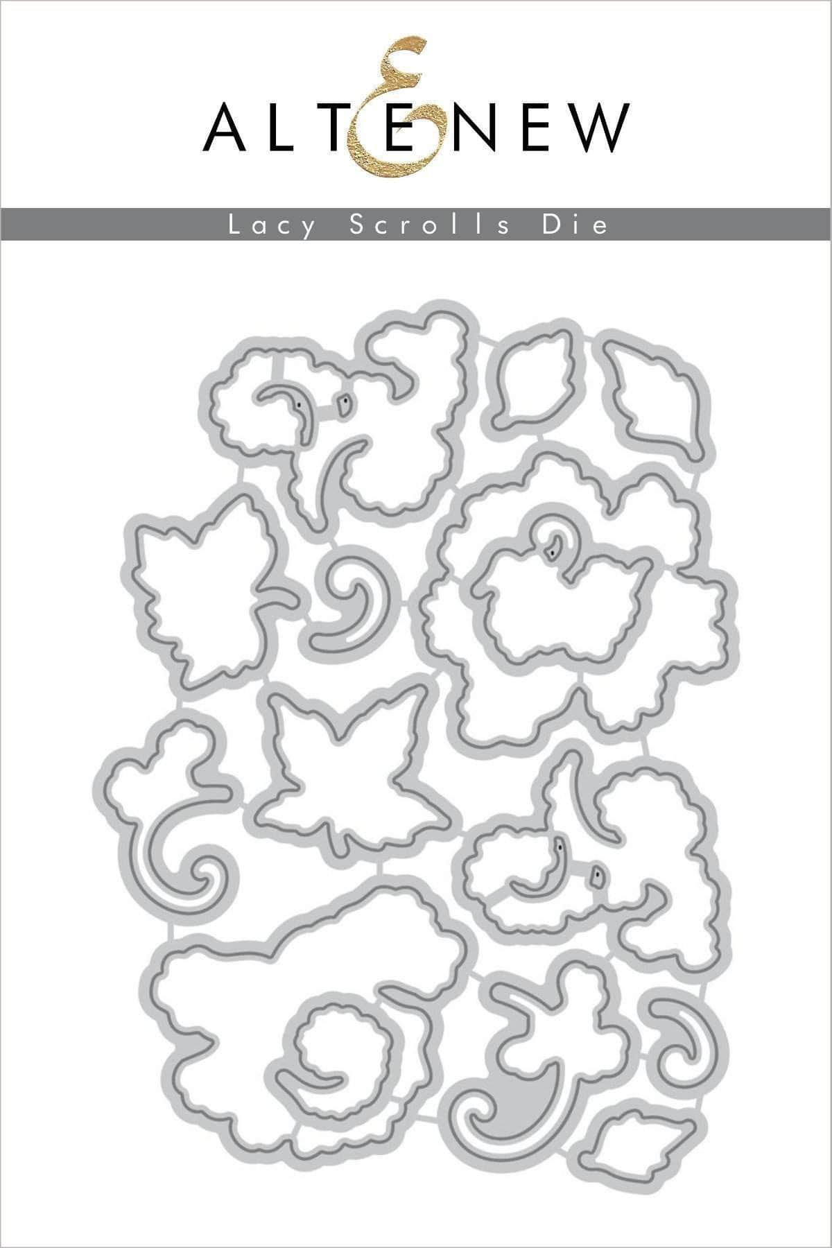 altenew-lacy-scrolls-die-set-stanzen-floral-15-teilig image 1