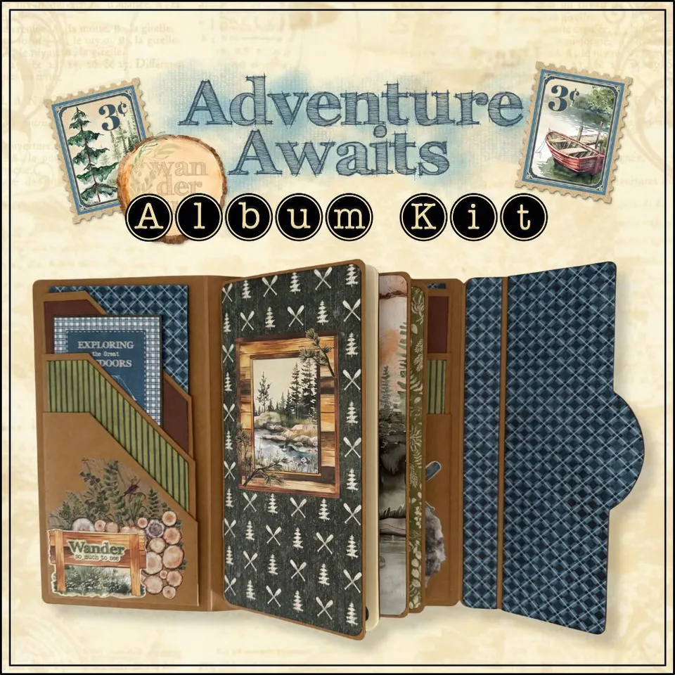 graphic-45-adventure-awaits-album-kit-reisealbum-set image 1