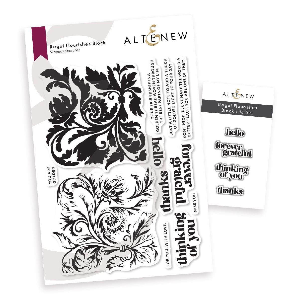 altenew-regal-flourishes-stempelset-block-6x8-komplett-bundle-stanze image 1