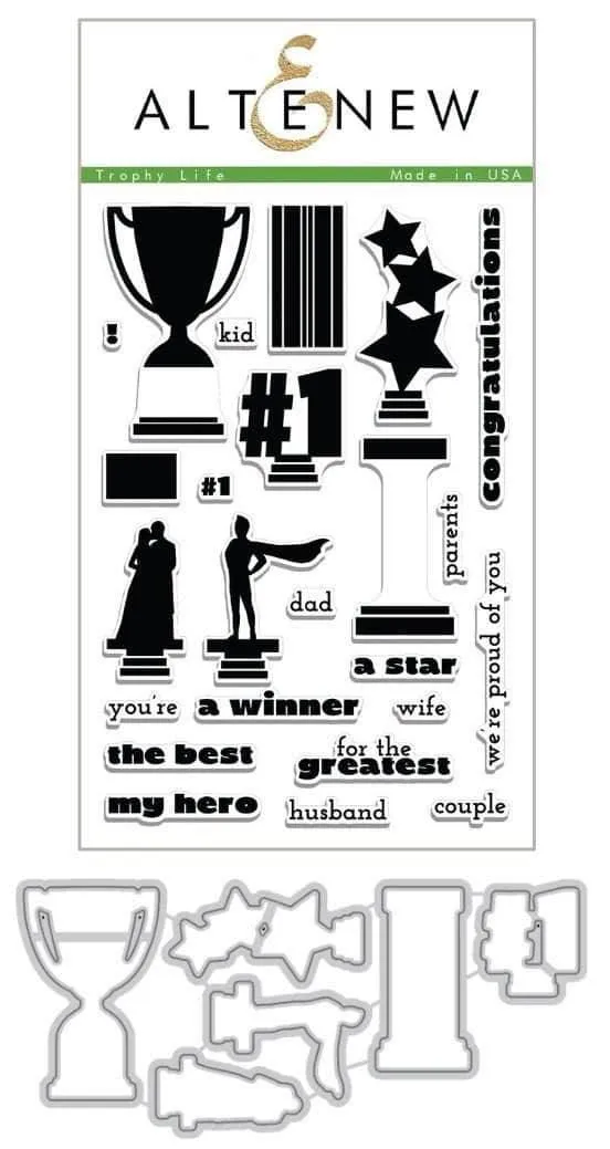 altenew-trophy-life-stamp-die-bundle-stempelset-pokal-4x6 image 1