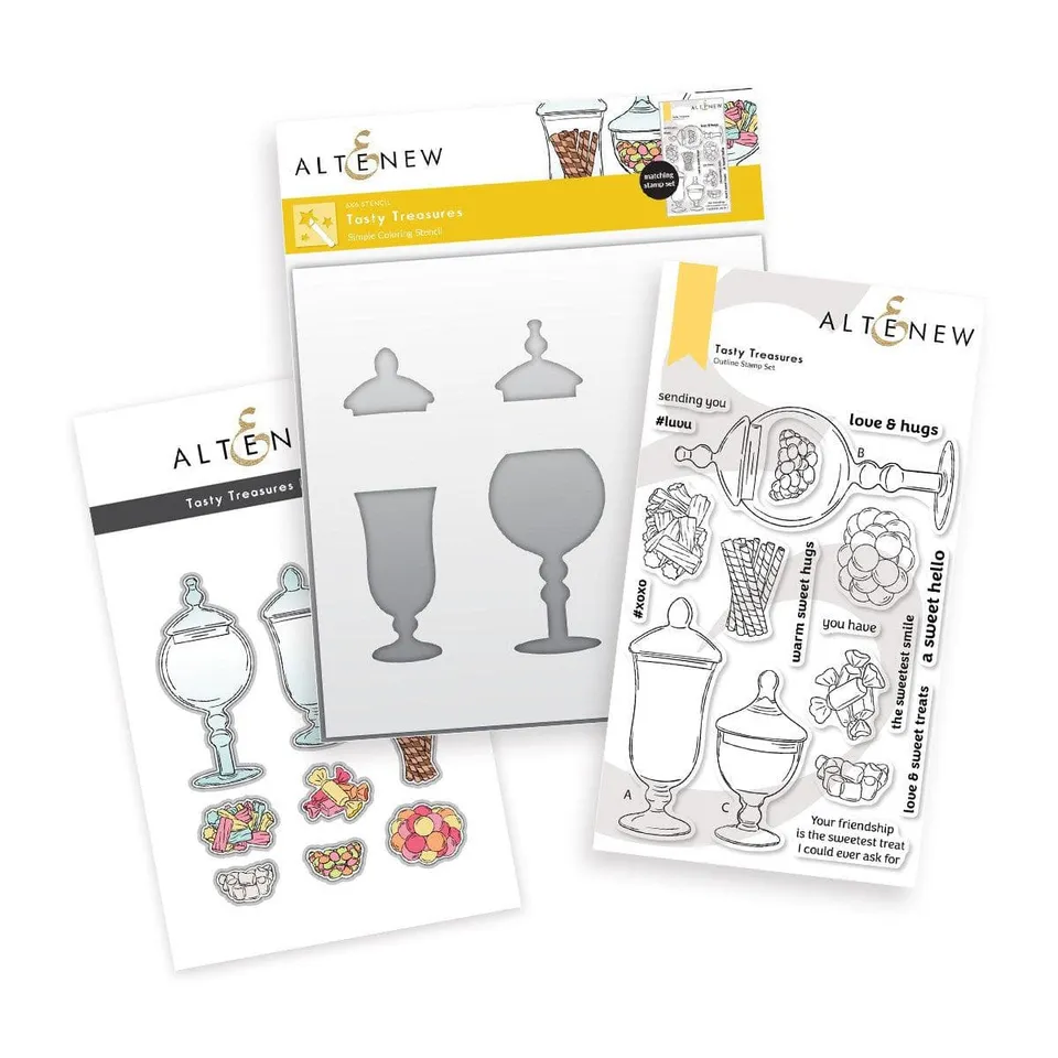 altenew-tasty-treasures-stencil-set-schablone-bonbongl-ser-6x6 image 1