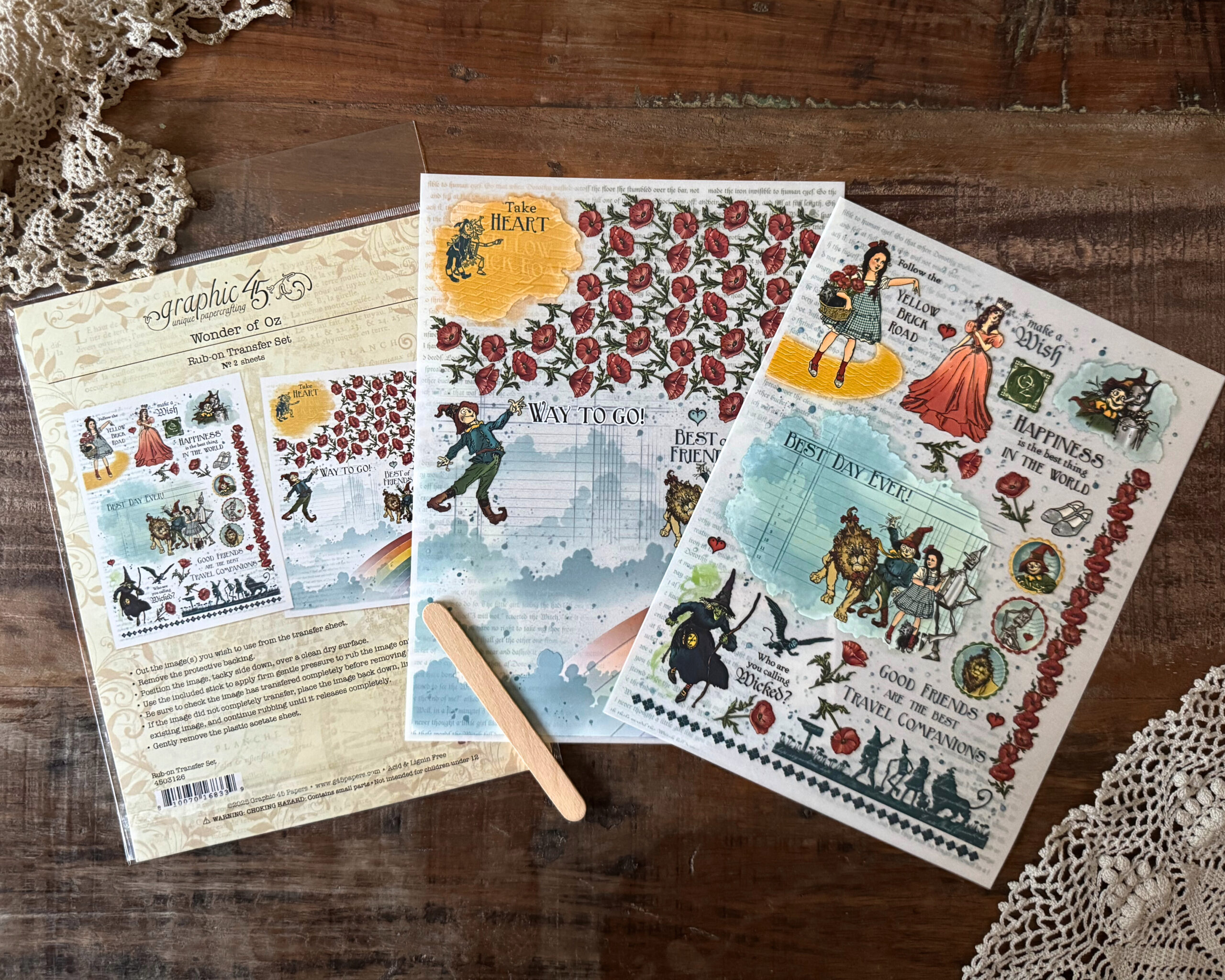 graphic-45-wonder-of-oz-card-kit-karten-bastelset-kraft-triple-z-fold image 6