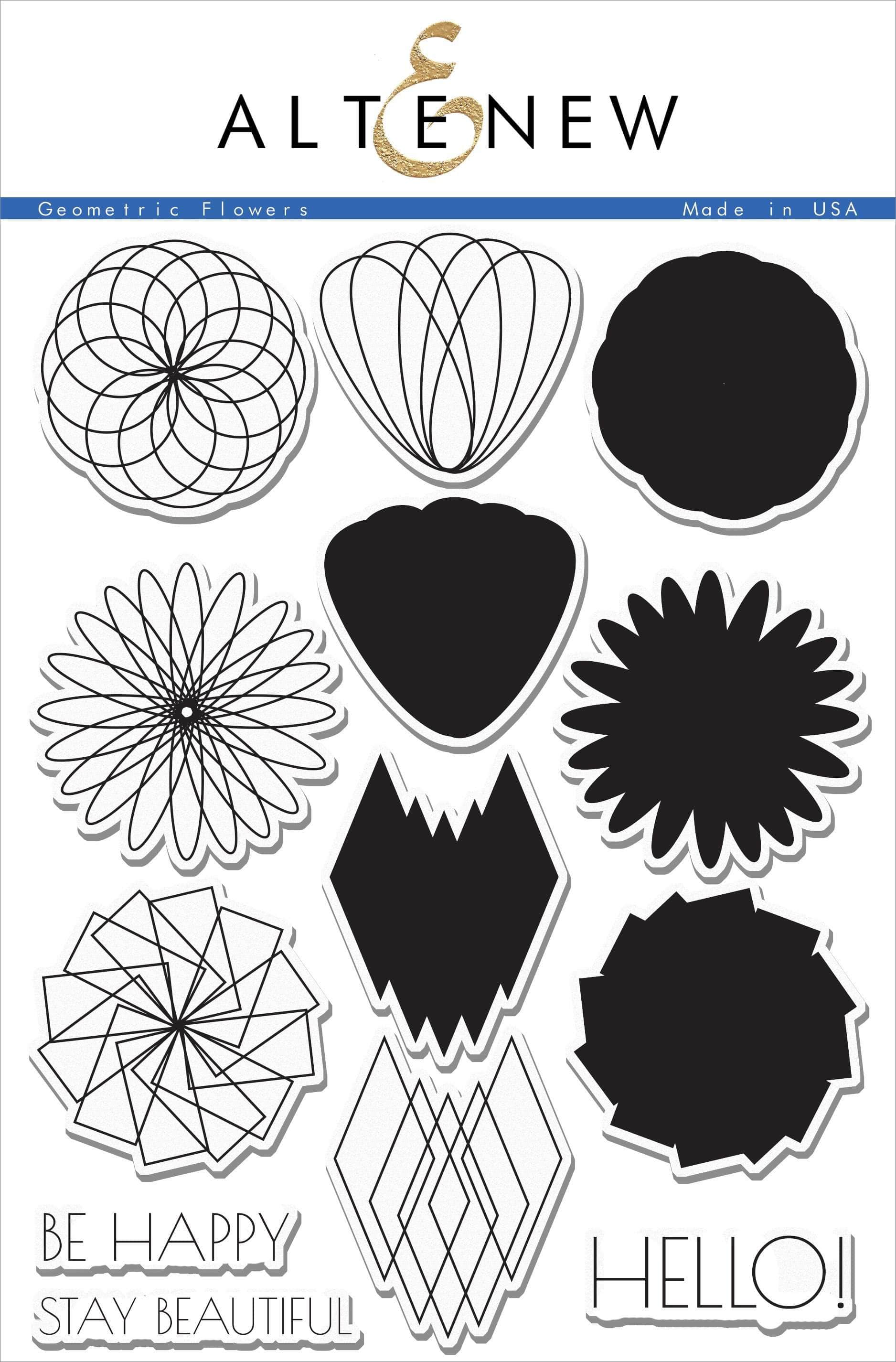 altenew-geometric-flowers-stamp-set-clear-stamps-6x8 image 1