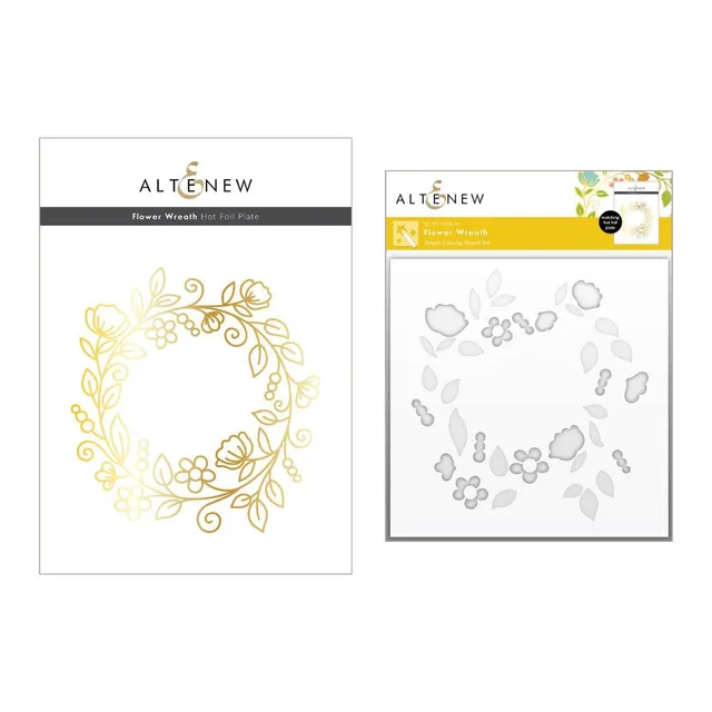 altenew-flower-wreath-hot-foil-plate-blumenkranz-set image 1