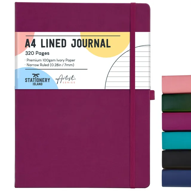 stationery-island-journals-a4-journal-liniert-berry-320-seiten image 1