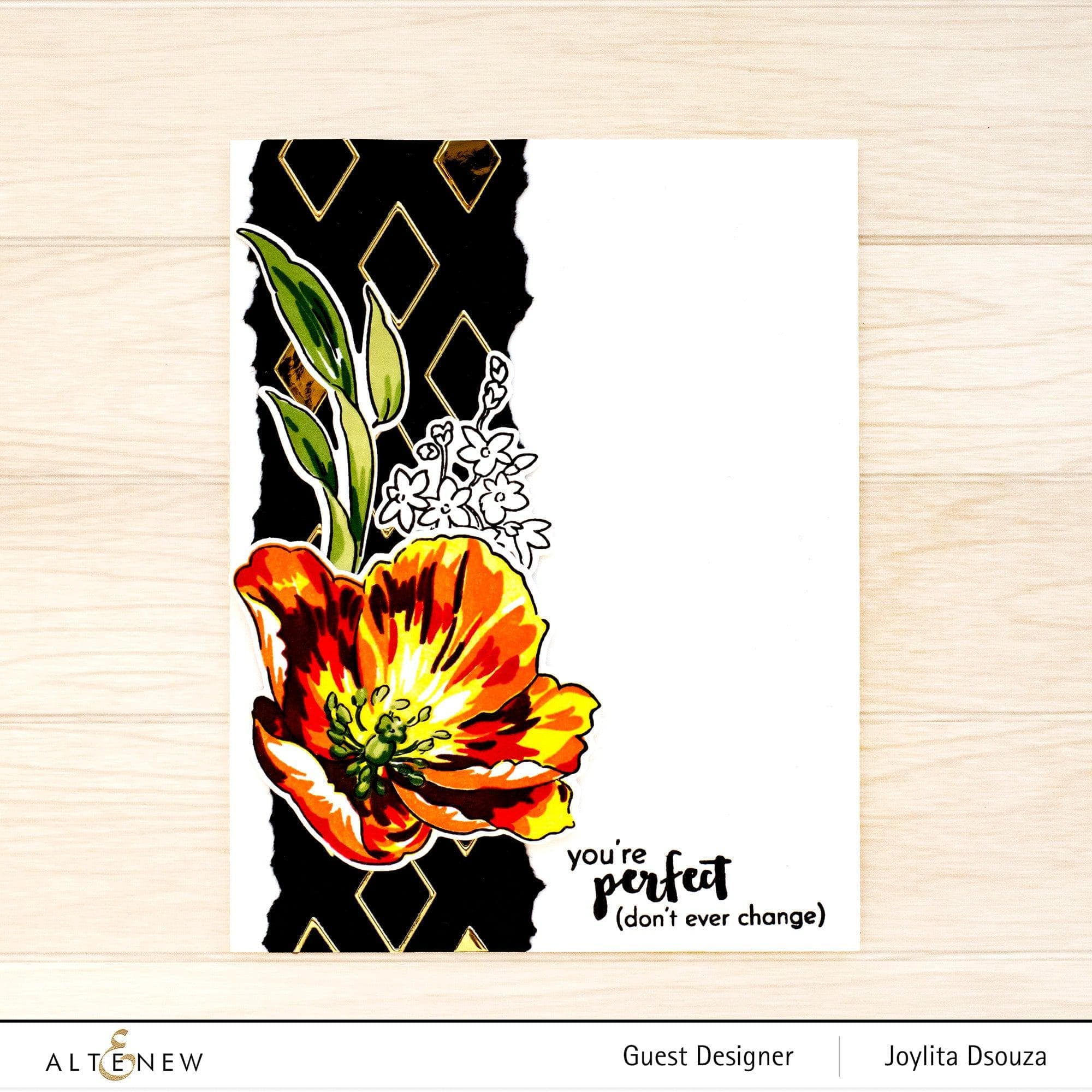 altenew-stencils-inky-lily-simple-coloring-schablone-floral image 2