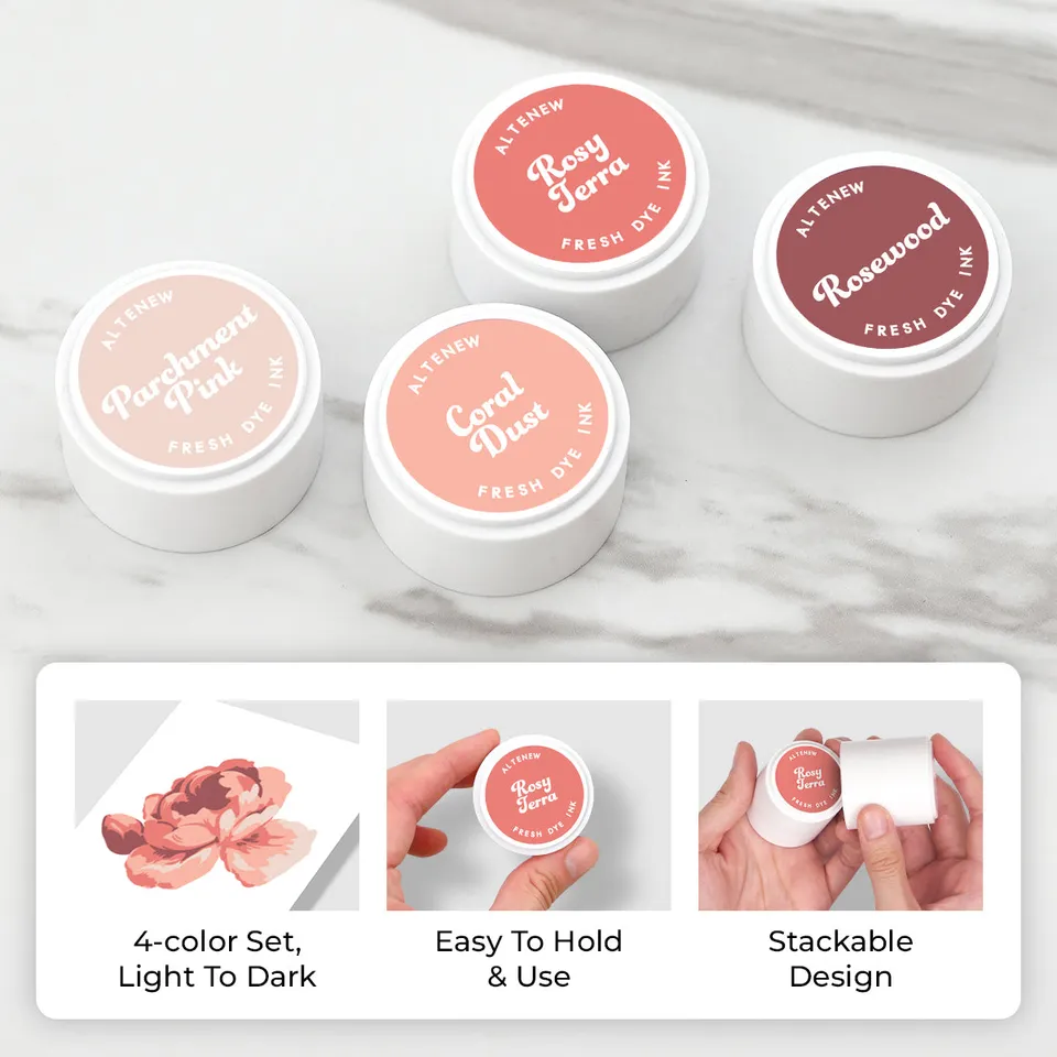 altenew-vintage-study-fresh-dye-ink-mini-pods-4er-rosa image 1