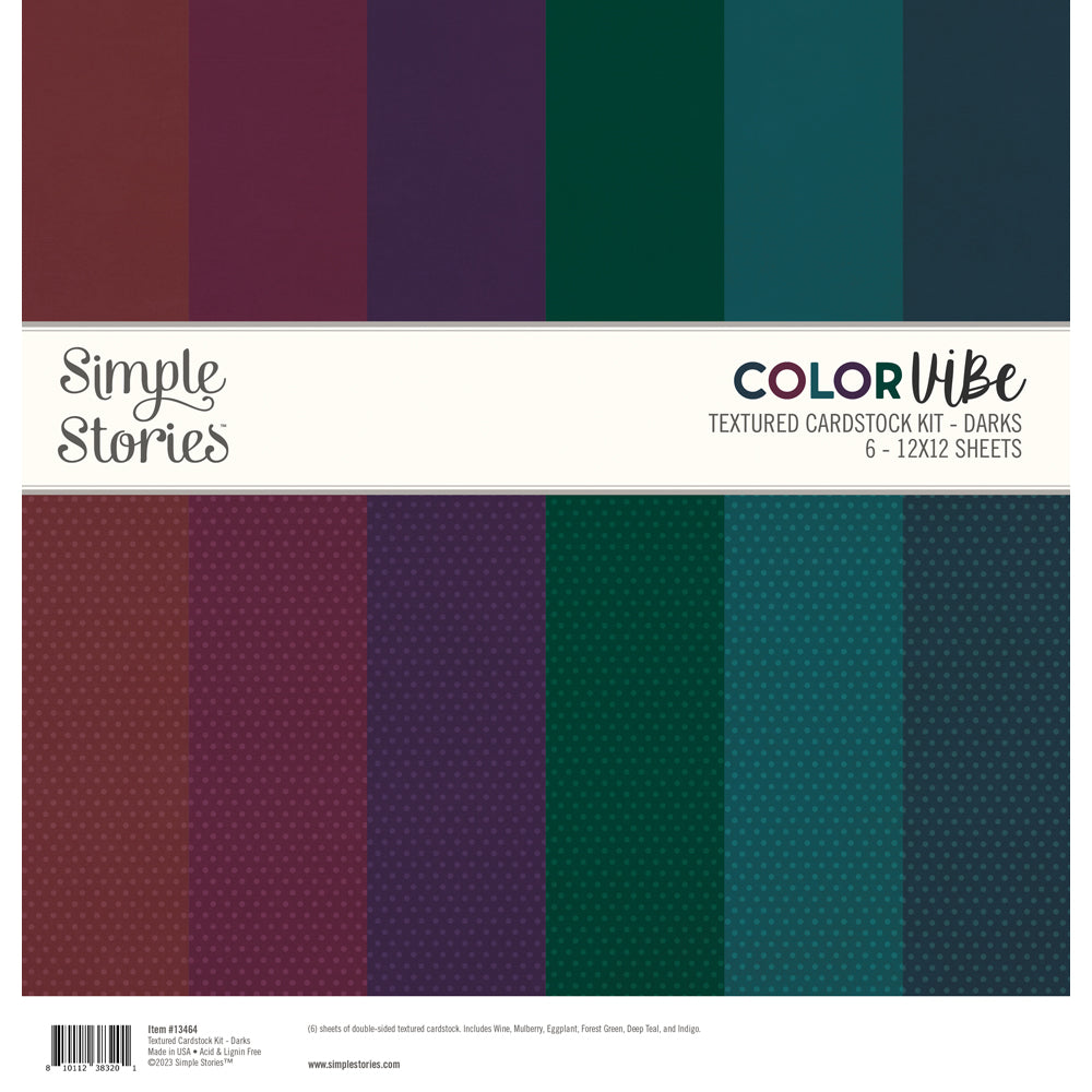 simple-stories-color-vibe-textured-cardstock-kit-darks-12x12 image 1