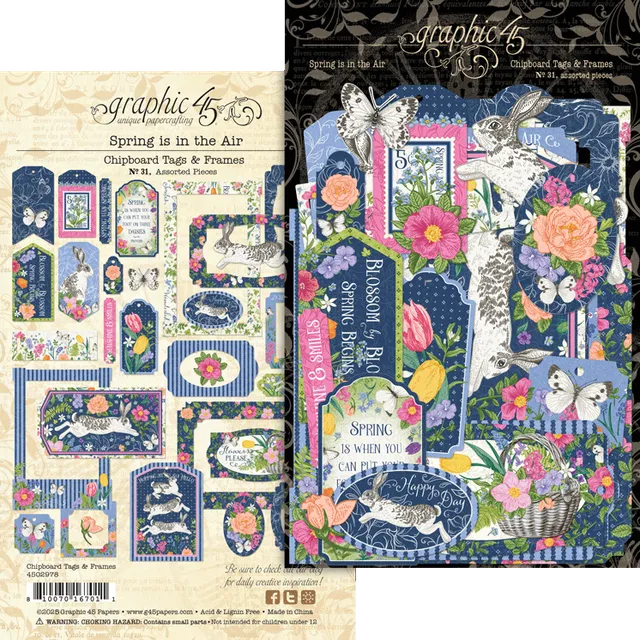 graphic-45-spring-is-in-the-air-chipboard-tags-frames image 1