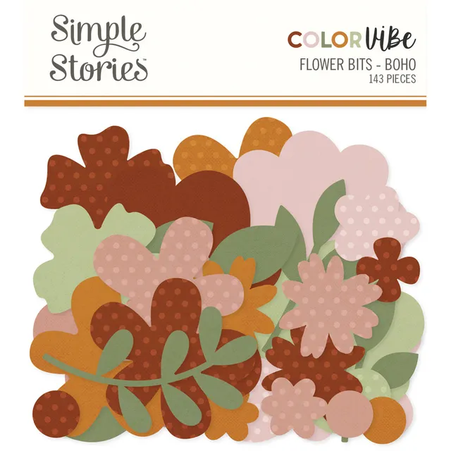 simple-stories-color-vibe-flower-bits-boho-143-teile image 1