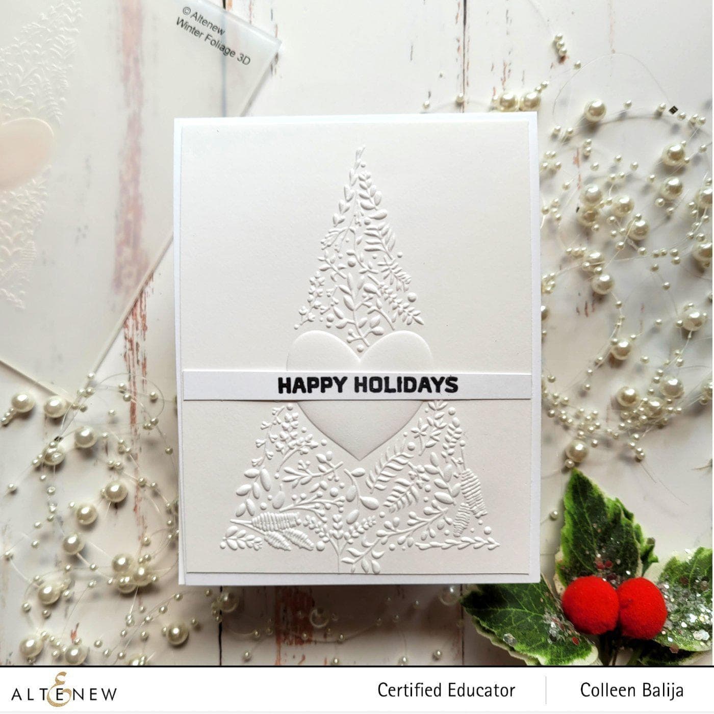 altenew-winter-foliage-3d-embossing-folder-6x6-botanical image 3