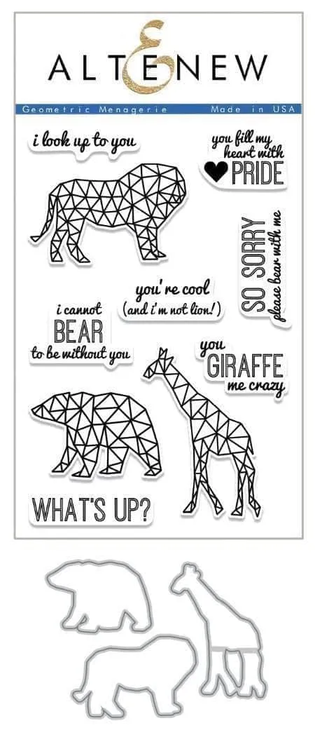 altenew-geometric-menagerie-stempel-stanzen-set-tiermotive image 1