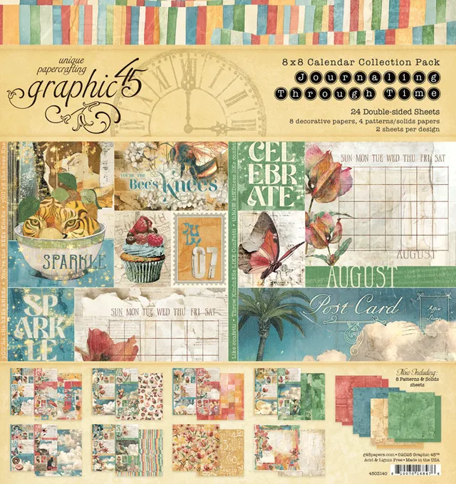 graphic-45-journaling-through-time-papier-8x8-24-bogen image 1