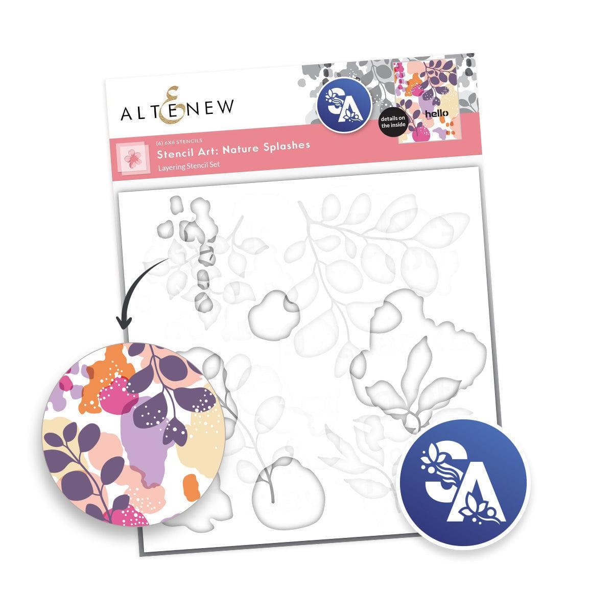 altenew-stencils-nature-splashes-layering-set-6-in-1 image 1