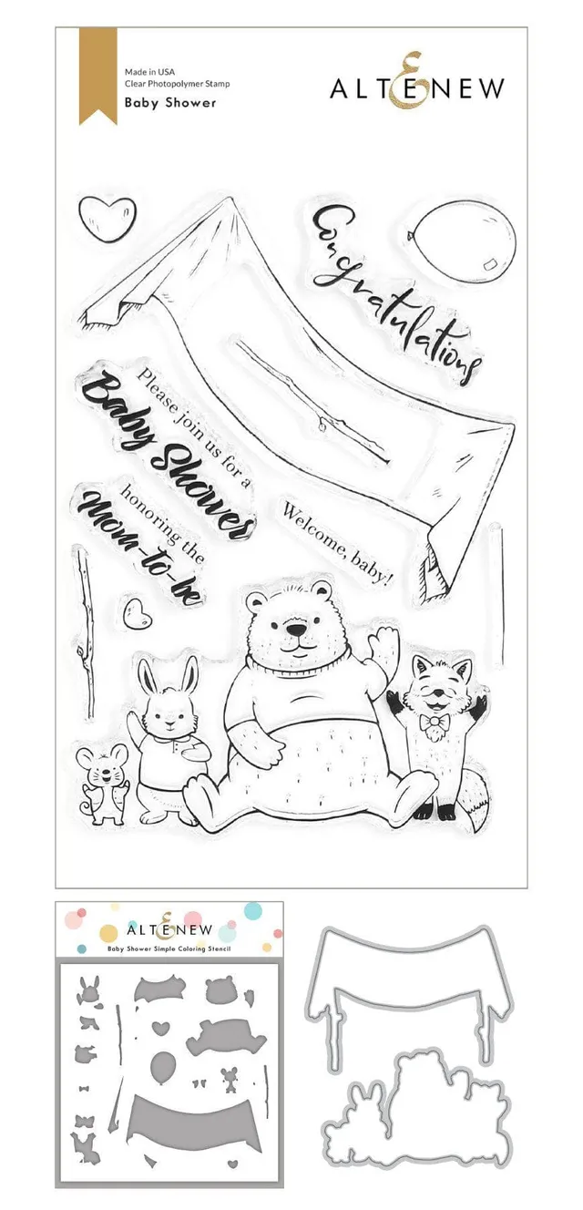 altenew-baby-shower-schablone-tiere-6x6 image 1