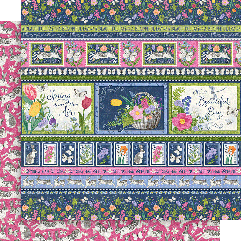 graphic-45-spring-is-in-the-air-8x8-papierblock-hasen-blumen image 5