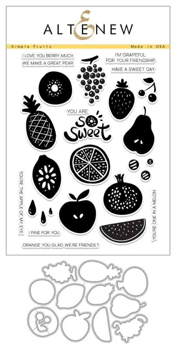 altenew-stamps-simple-fruits-stamp-die-bundle-stempel-obst-6x8 image 1