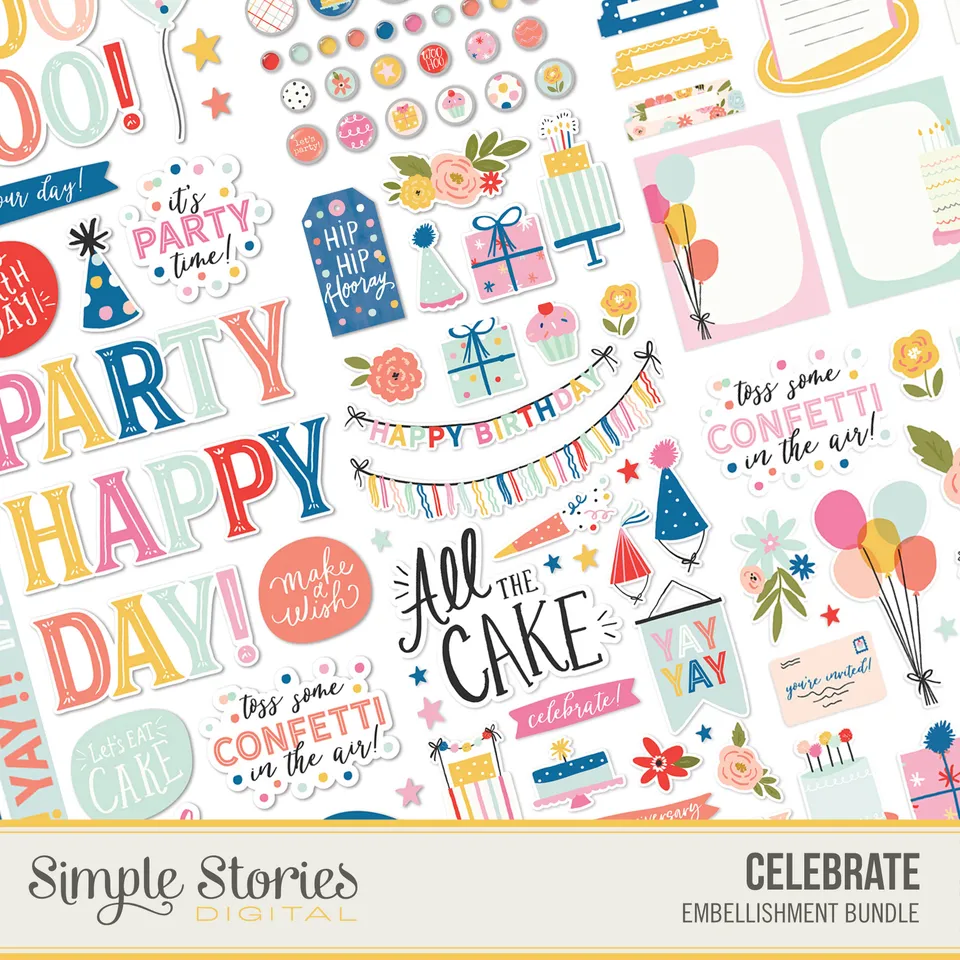 simple-stories-celebrate-digital-embellishment-bundle-209-teile image 1