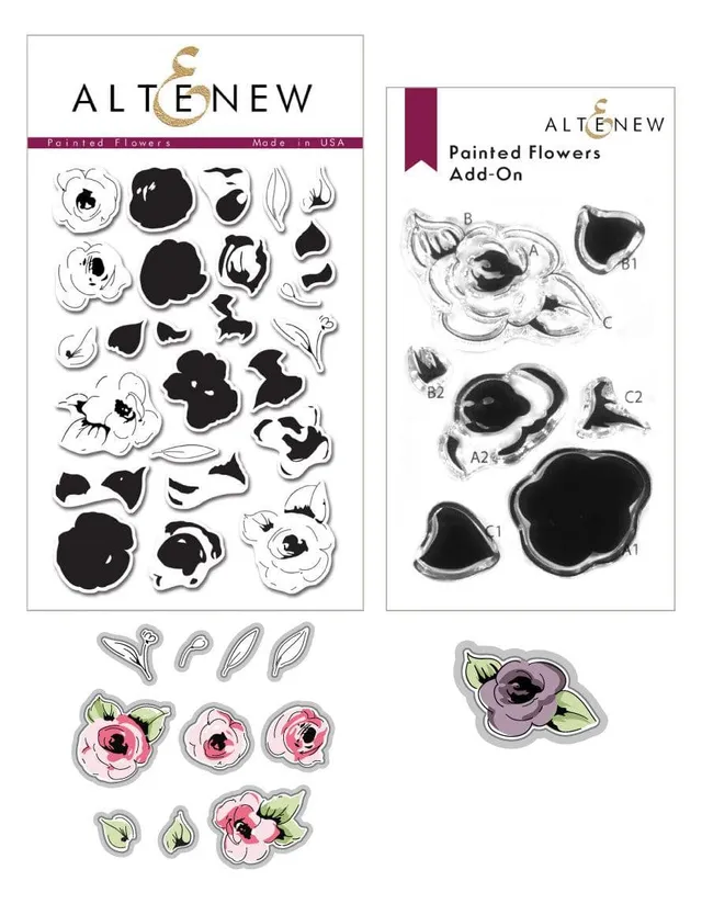 altenew-fan-favorites-painted-flowers-stempel-stanzen-bundle image 1