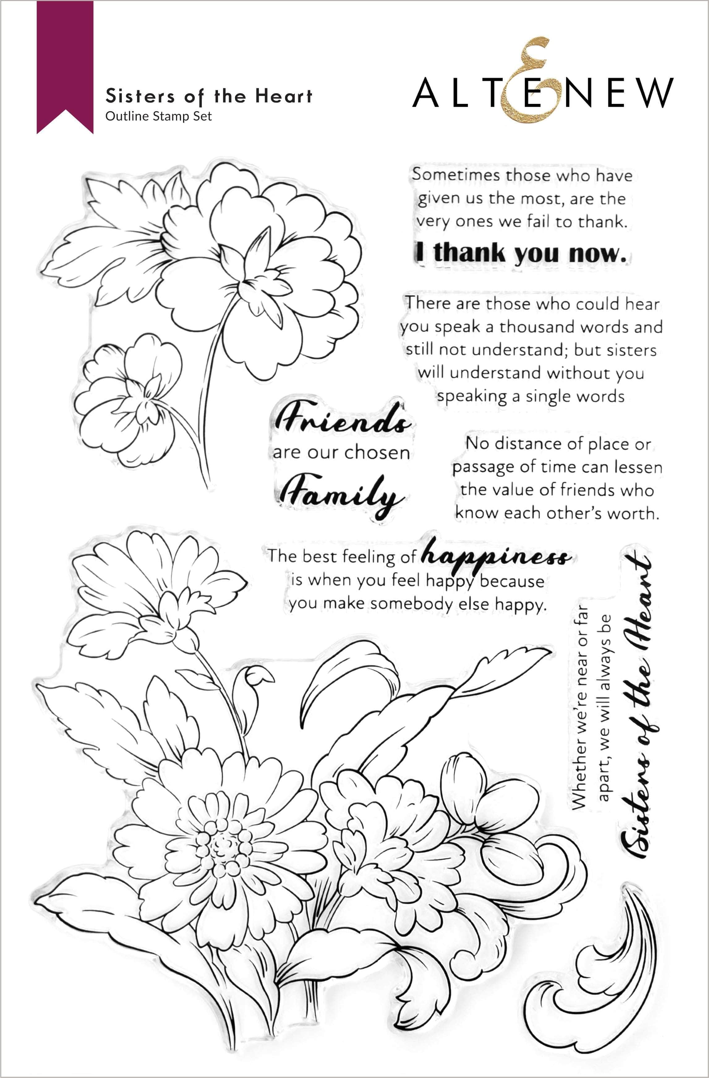altenew-sisters-of-the-heart-stempelset-floral-15x20-cm image 1