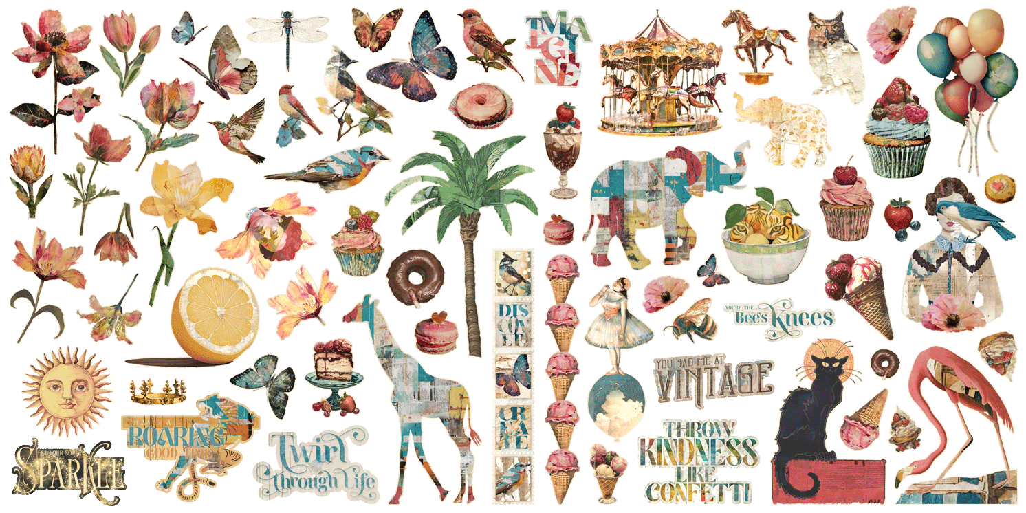 graphic-45-journaling-through-time-ephemera-set-65-teile image 2