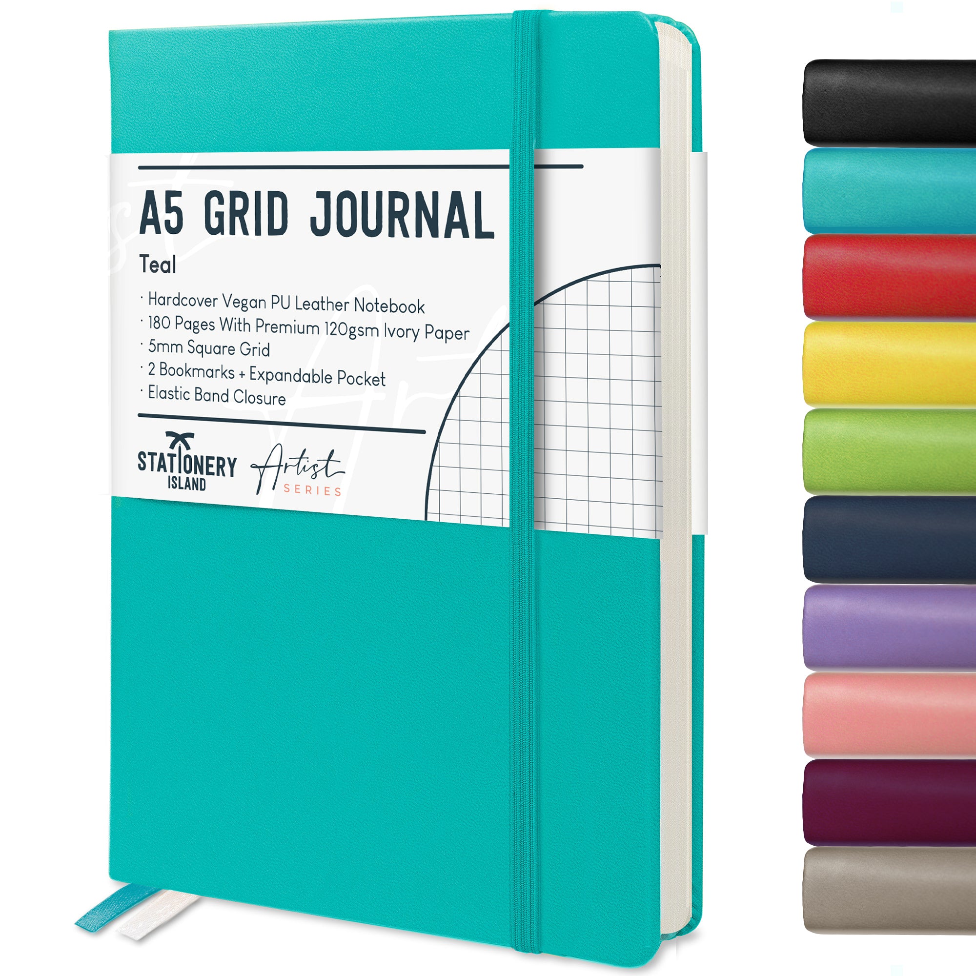stationery-island-journals-a5-grid-journal-notizbuch-schwarz-kariert image 3