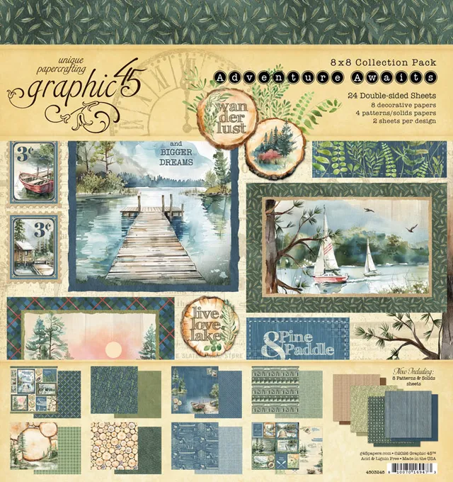 graphic-45-adventure-awaits-collection-pack-papier-8x8 image 1