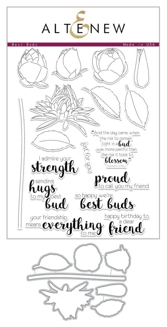 altenew-stamps-best-buds-stempel-budding-thanks-stanzen-bundle image 1