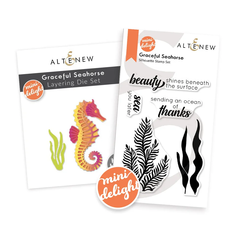 altenew-mini-delight-graceful-seahorse-stempel-stanz-set-seepferd image 1