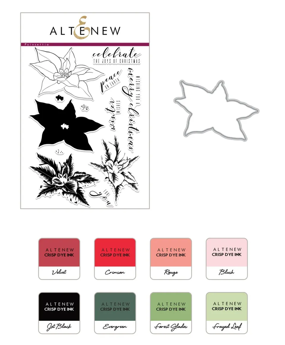 altenew-build-a-flower-poinsettia-stempel-stanzen-ink-bundle image 1