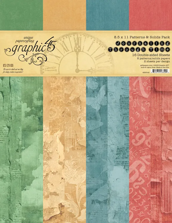 graphic-45-journaling-through-time-papier-8-5x11-patterns-pack image 1